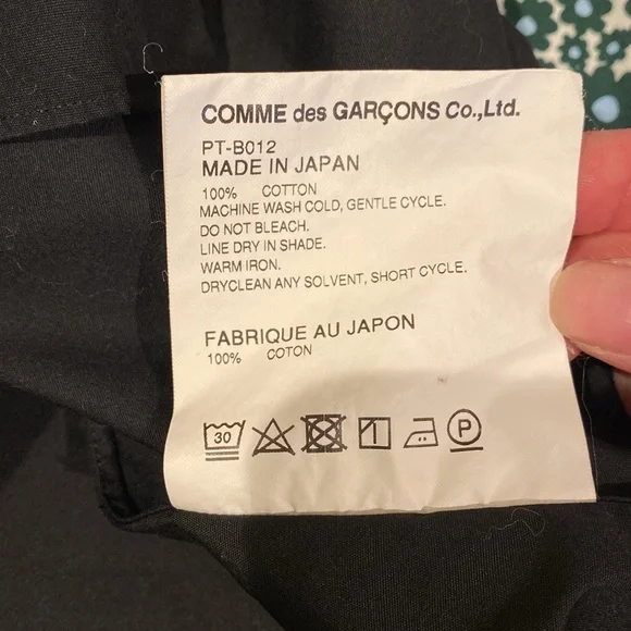 Comme des Garcons Home Plus Asymmetrical Black Button-Up Shirt, sz S - Picture 5 of 5